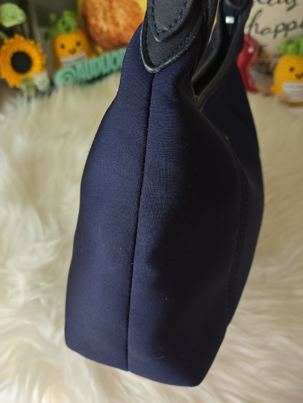 Coach Neo Prene  Crescent HOBO Navy Shoulder Bag with Black Trim GUC 2009 - Picture 9 of 17